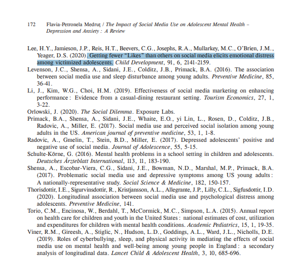 Sample reference list