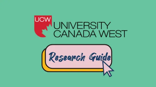 Image showing research guide text with UCW logo.